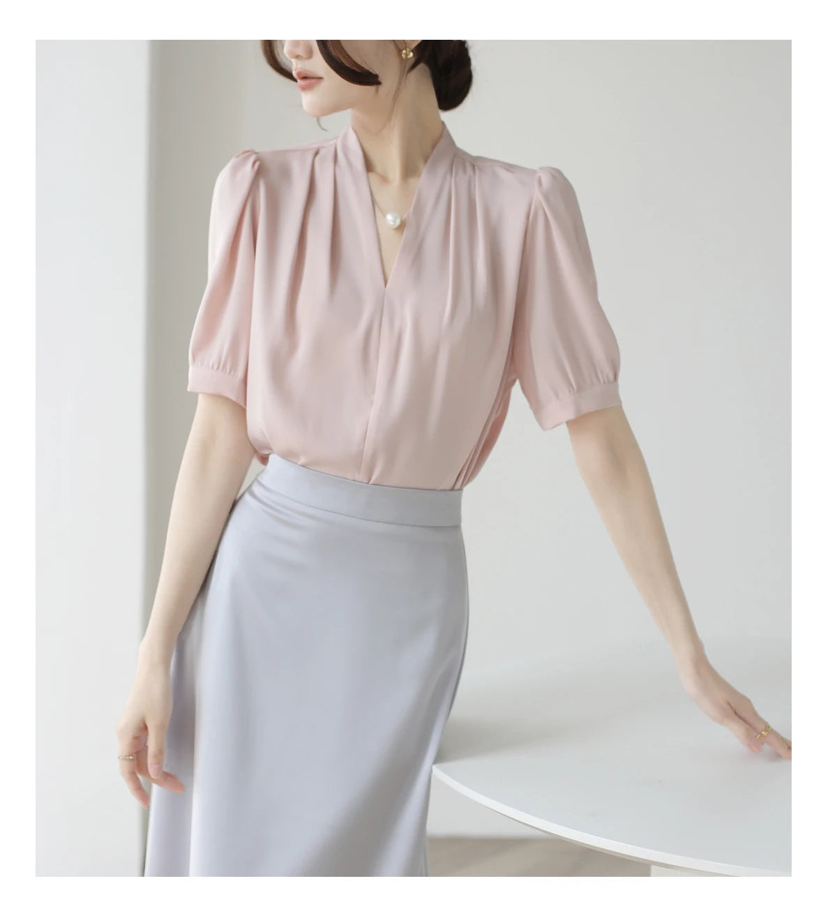 2025 Fashion Summer Short Sleeve V-Neck Women Blouse White Blouse Shirt Women Tops Blouses Shirts Blusas De Mujer Camisas P856.