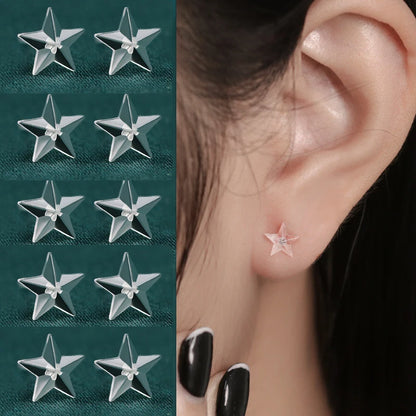 2/100Pcs Mini Resin Ear Studs for Women Anti-allergy Prevent Allergy Transparent Girls Invisible Cute Earring Piercing Jewelry