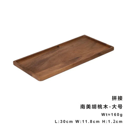 Rectangle Wooden Tea Tray Serving Table Plate Snacks Food Storage Dish for Hotel Home.