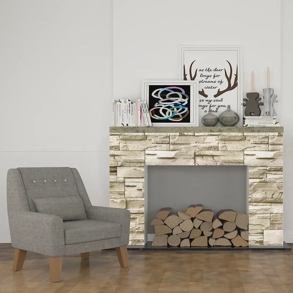 Stone Peel And Stick Wallpaper Faux Brick Vinyl Self-adhesive 3D Wallpaper For Bedroom Living Room Walls Home Decoration Sticker