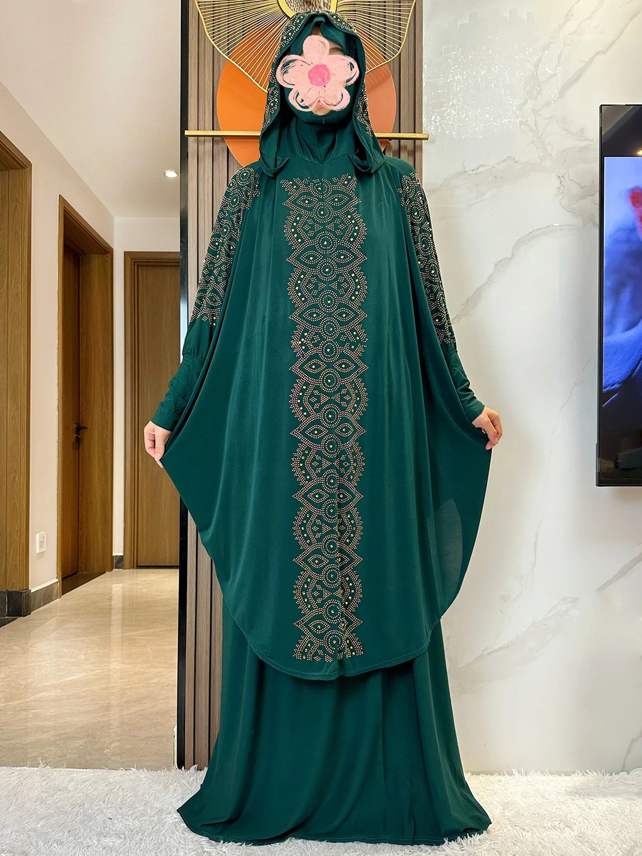 New Two Piece Set Solid Jilbab Prayer Muslim Abaya Set Women Prayer Garment Dress Hijab Long Khimar Skirt Sets Islamic Ramadan