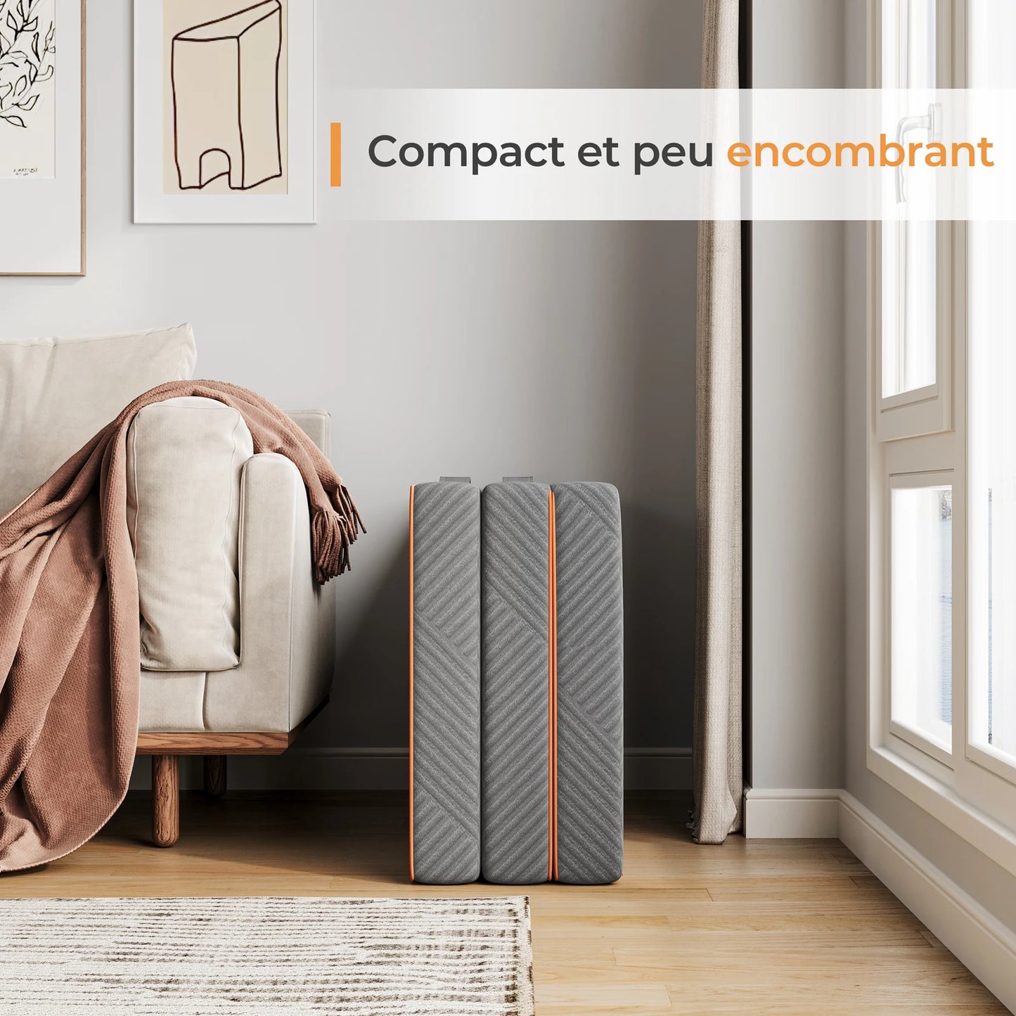 Vesgantti Klappmatratze, 15 und 8 cm große faltbare Gel-Memory-Schaum-Matratze, dreifach faltbar, für Reisen, Camping, Gästebett