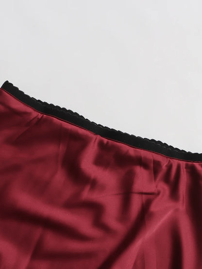 TWOTWINSTYLE Colorblock Slimming Fashion Midi Skirts for Women Patchwork Lace Temperament Skirt Female Elegant Clothing Style.