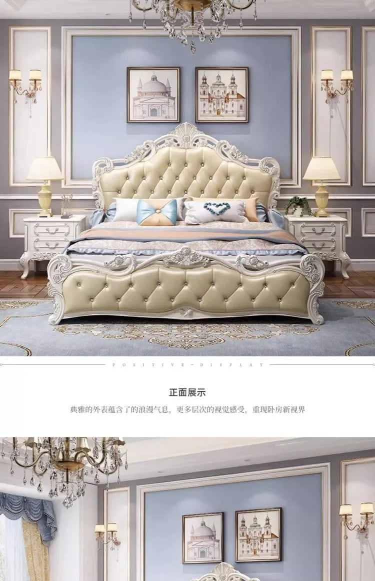 Weißes hohes Doppelbett mit Schubladen, schlichtes rosa nordisches italienisches 180 x 200 cm großes Luxusbett, moderne Mädchenvilla, Cama-Hochzeitsmöbel