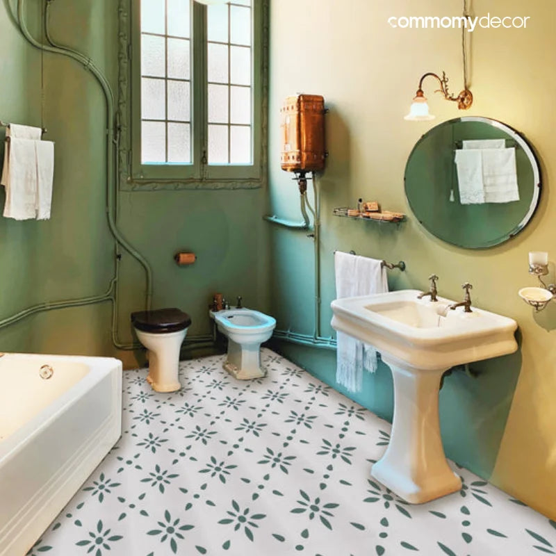 1pc/10pcs Floor Tile Sticker Self Adhesive Floor Sticker Vinyl Non-slip Floor Tile Sticker Wall Sticker Waterproof 20cm x 20cm