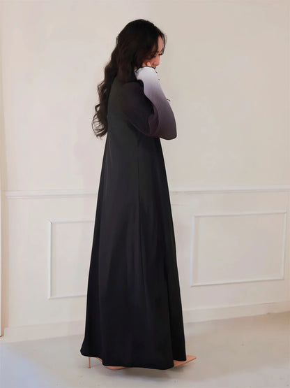 Elegante Abaya, muslimische Flare-Ärmel, lässig, arabischer Naher Osten, vorne offen, Abayas, Türkei, Kaftane, Damen, Jilbabs, islamische Maxikleider.