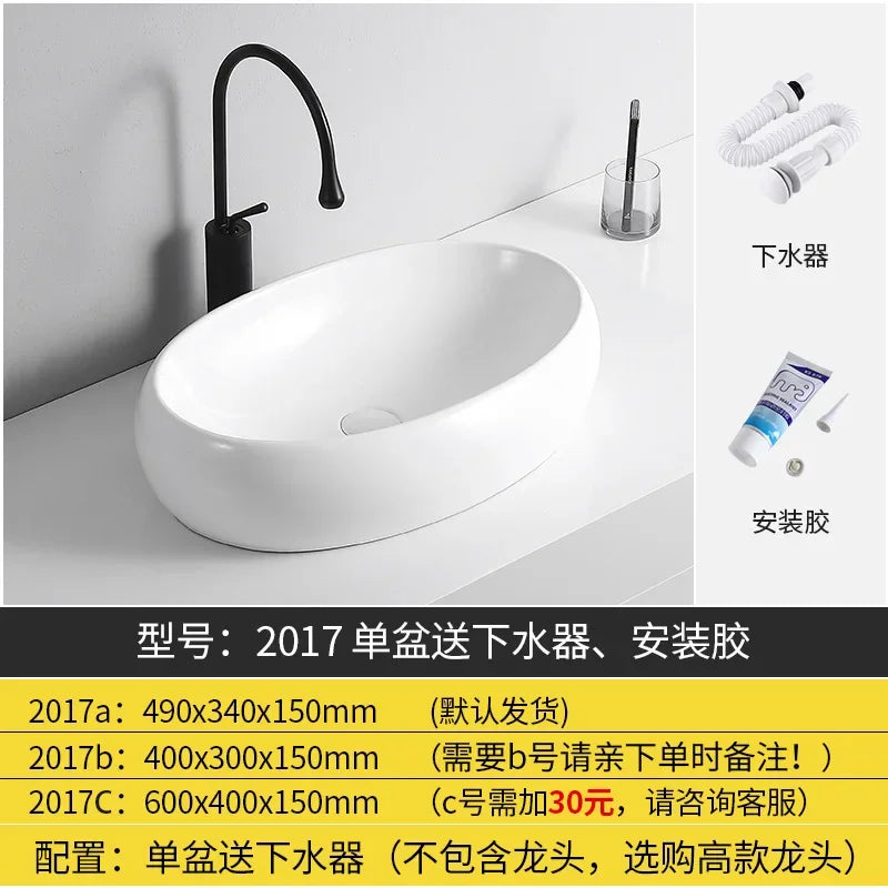 Arbeits platte Waschbecken Seite Entwässerung Keramik Waschbecken Balkon Waschbecken Kunst becken Einzel becken quadratischer Kreis