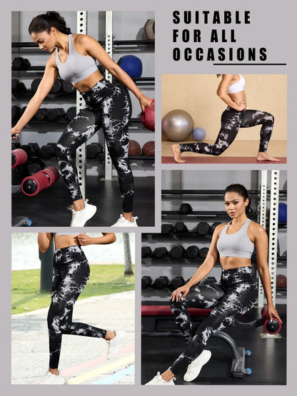 Super Soft High Waisted Tie Dye Leggings for Women Yoga Running Gym No See Through Workout Athletic Tights Push Up Gym Fitness.