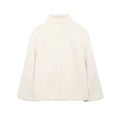 Winter Fleece frauen Mantel Zipper Stehkragen Lose Verdickt Mantel frauen Herbst Warme Neue Casual Trendy frauen Mantel