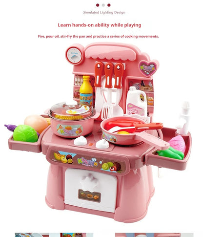 Simulated Kitchen Toys Kitchenware Lighting and Sounds Cooking Game Set Children Fun Educational Toy Educational Toys Boys Girls.