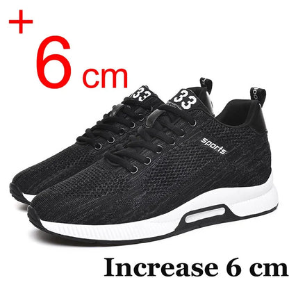 Männer Turnschuhe Aufzug Schuhe Versteckte Heels Atmungsaktive Erhöhung Schuhe für Männer Erhöhen Einlegesohle 6CM Sport Casual Höhe Schuhe