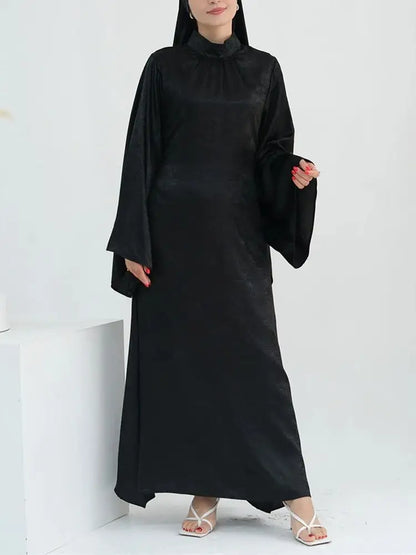 Ramadan Satin Shimmer Abaya Damen Dubai Luxury Islam Muslim Kaftan Dresses Kebaya Abayas For Women Robe Musulmane Femme Vestidos