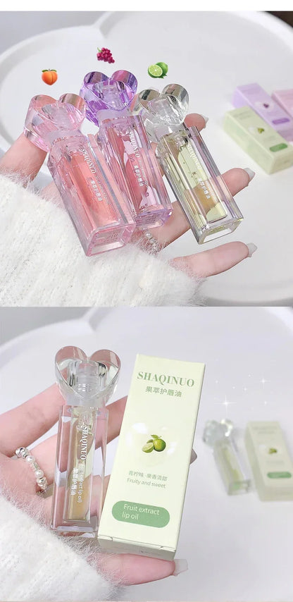 Plumping Jelly Lip Gloss Lasting Moisturizing Transparent Lip Oil Water Light Mirror Peach Lipstick Women Lips Makeup Cosmetics.