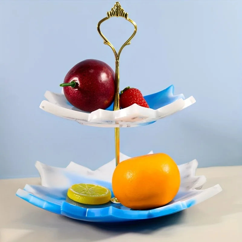 DIY Cake Stand Resin Tray Molds, Epoxy Resin Cake Storage Rack Dish Tray Casting Mold For Making Cupcake Dessert Platter.