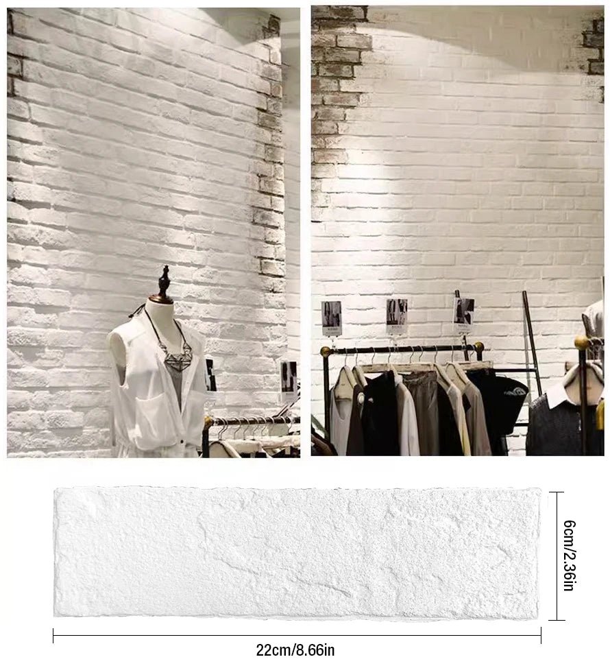 3D brick wall sticker tile 3D wall decor waterproof stone tile ceramic mosaic TV background wall bedroom kitchen home wall decor