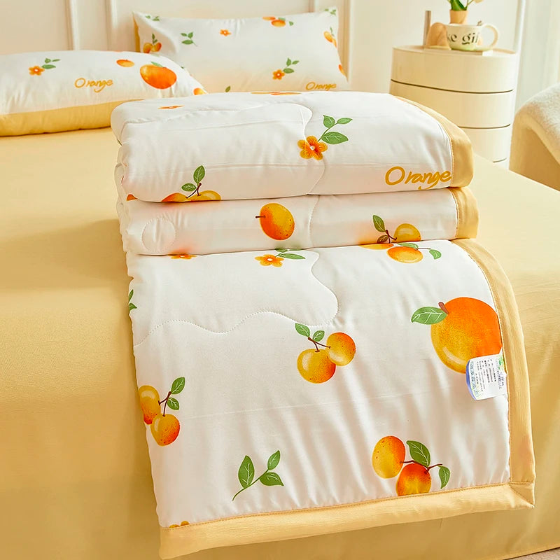1pc Thin Duvet for Summer Quilt Single/Double/Queen Size Comforter Printed Blanket Home Soft Bedspread edredones (No Pillowcase)