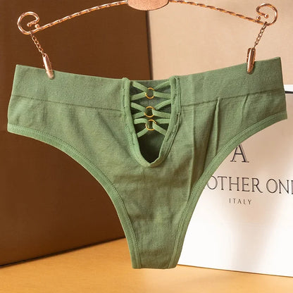 Women's Sexy Panty Seamless Thong Female Intimate Clothes Low Rise Comfort Underwear Lady's Soft Underwear Solid Color Lingerie.