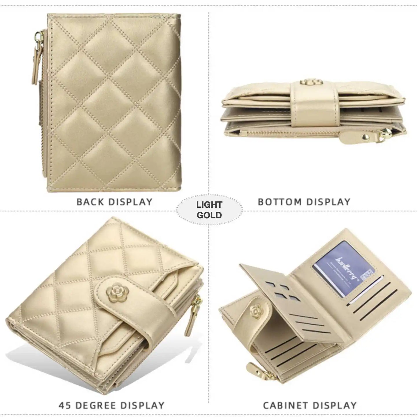 Argyle Multi-Card Trifold Zipper Coin Purse New Fashion Casual Women's Short Wallet Vertical Driver's License Buckle Card Holder.