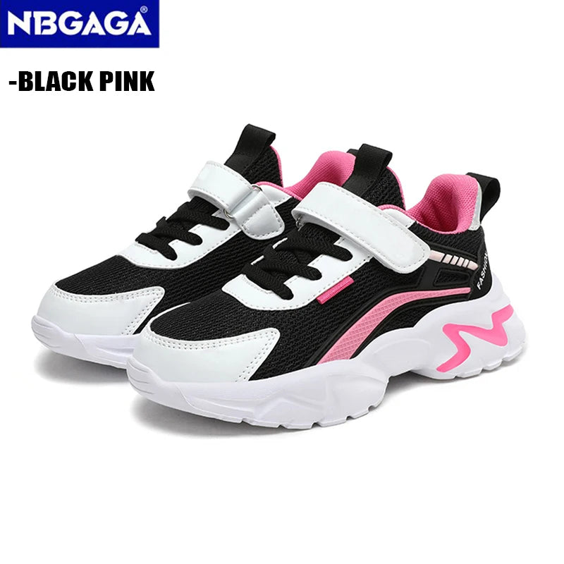 Trendy Lightweight Children Girls' School Shoes Anti-Slip Breathable Outdoor Casual Walking Sneaker Size 28-39.