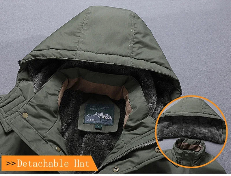 Winter Parka Men Windbreaker Fleece Thick Warm Fur Coats Male Retro Hooded Streetwear Overcoats Men's Windproof Jackets 6xl.