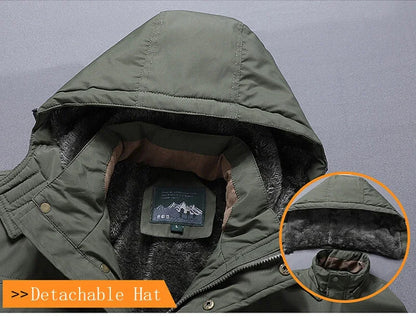 Winter Parka Men Windbreaker Fleece Thick Warm Fur Coats Male Retro Hooded Streetwear Overcoats Men's Windproof Jackets 6xl.
