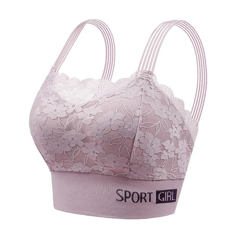1pcs New Women Lace Bras Lady Comfortable Bralette Solid Color Sexy Underwear Female Vest Style Wireless Lingerie Girl Tube Tops.