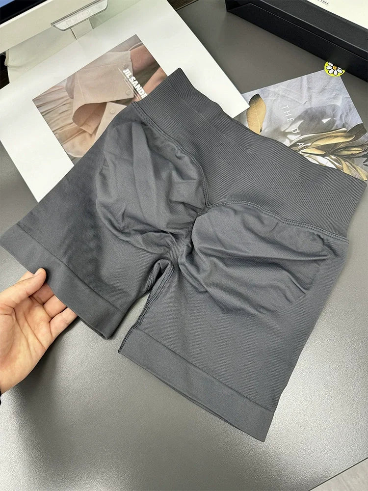 Shorts Low Ribbed Band Gym Shorts Women Workout Clothes Scrunch Bum Seamless Shorts Yoga Biker Sports Shorts.