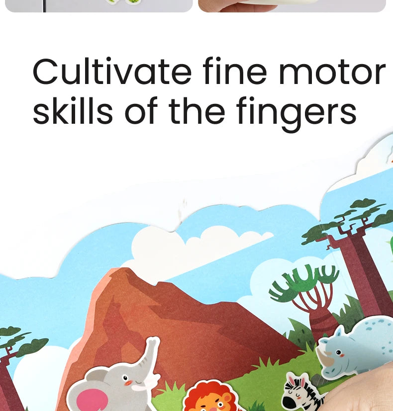 Kids' Reusable Castle Jelly Sticker Book Multi-Theme DIY Creative Jelly Stickers Portable Quiet Busy Book Montessori Sticker Toy