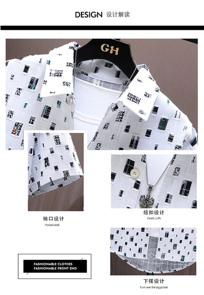 Men Summer 2 Pieces Set Tracksuit Men's Shirt Shorts Harajuku Streetwear Oversized Men Sets Short Outfits Suits.