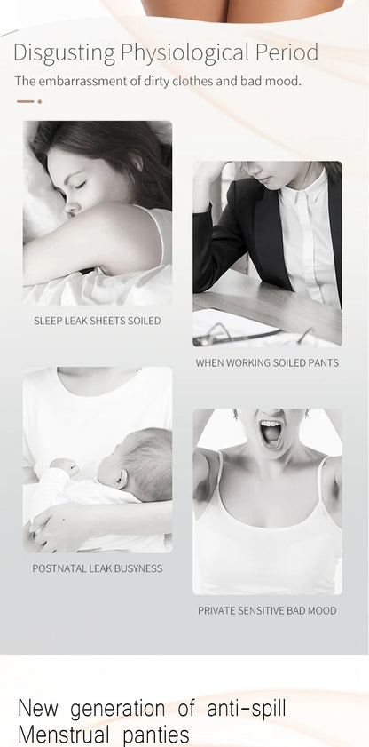 3-Layer Leakproof Menstrual Panties Ladies High-waisted Physiological Pants Icysilk Incontinence Breathable Sport Briefs XS-4XL.