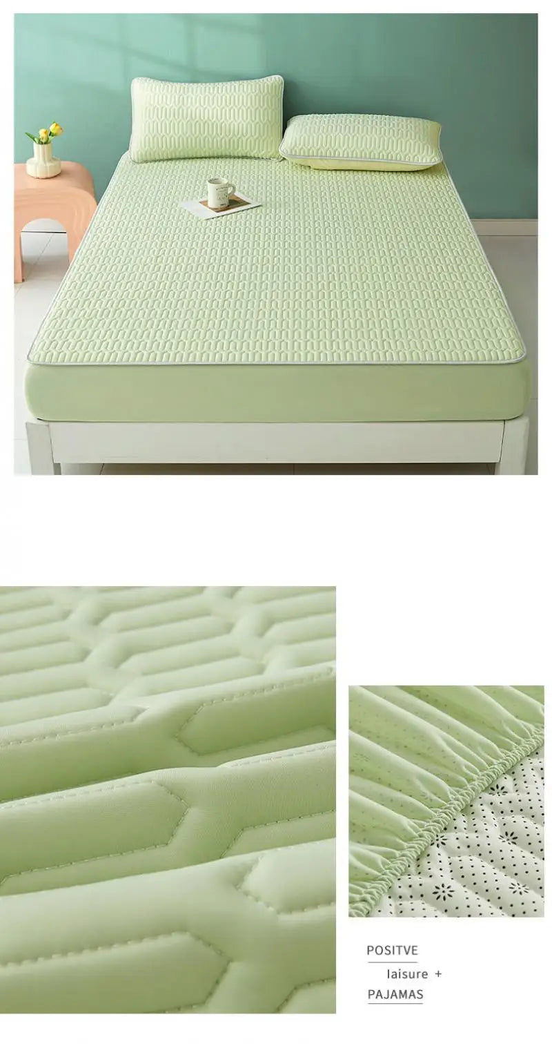 Cartoon Cute Pattern Cooling Fitted Sheet Single Natural latex fabric Soft cushion for Bedding Slow rebound Non-Slip Mattress