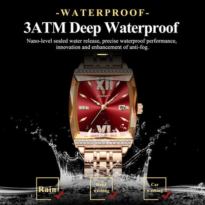 POEDAGAR Diamond Luxury Watch For Woman High Quality Waterproof Date Ladies Quartz Watch Stainless Steel Women Watches Reloj+Box.