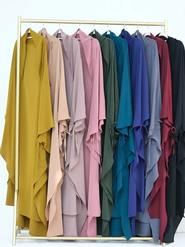 Ramadan Eid Khimar Abaya Dubai Turkey Islam Muslim Maxi Hijab Dress Nida Prayer Clothes For Women Kebaya Robe Femme Musulmane.