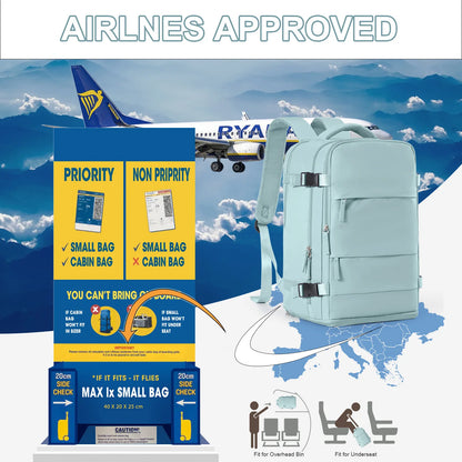 Women Men Hand Luggage Backpack Business College Laptop Travel Backpack Waterproof Carry on mochila viaje cabina avion 40x20x25.