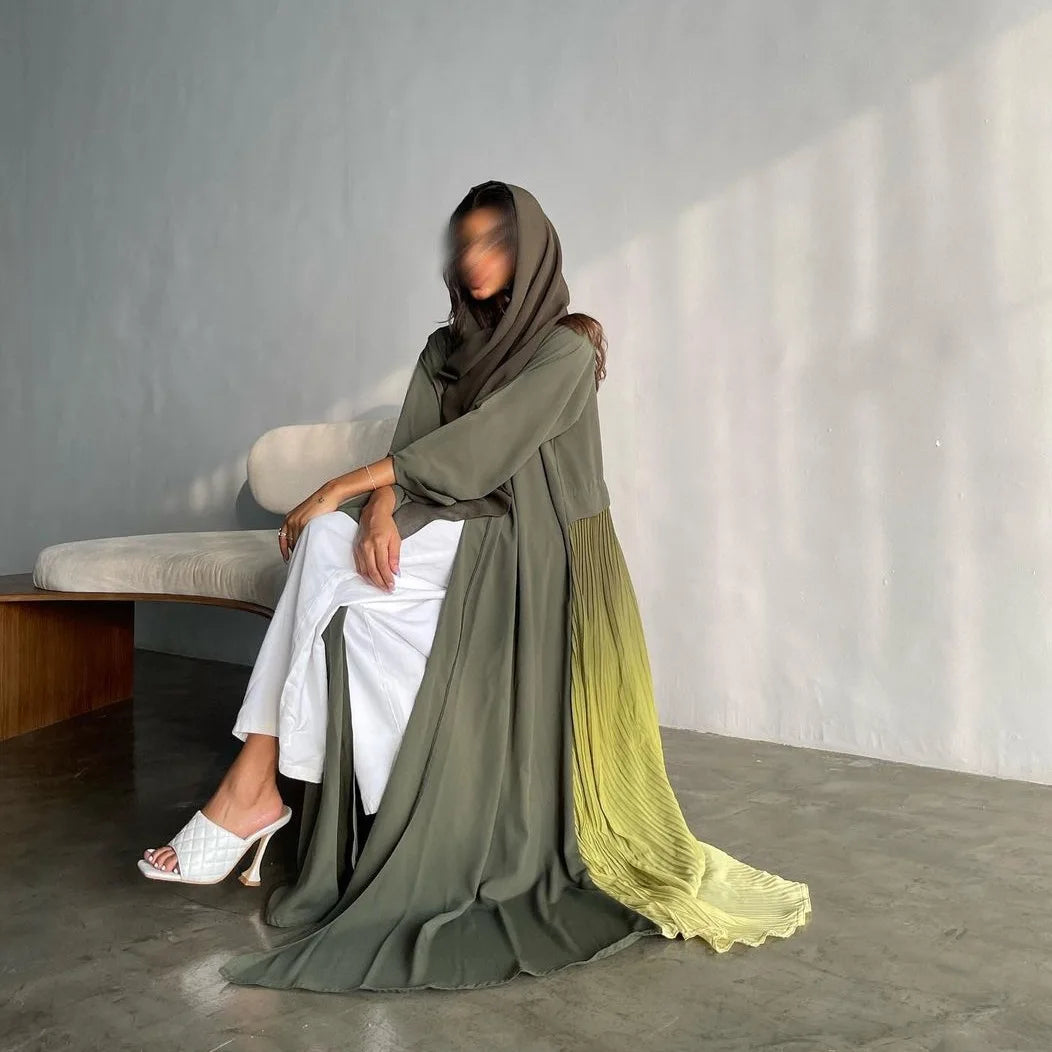 Ramadan Open Chiffon Kimono Abaya Kaftans Turkey Islam Muslim Dress Prayer Clothes Women Djellaba Kebaya Robe Femme Musulmane