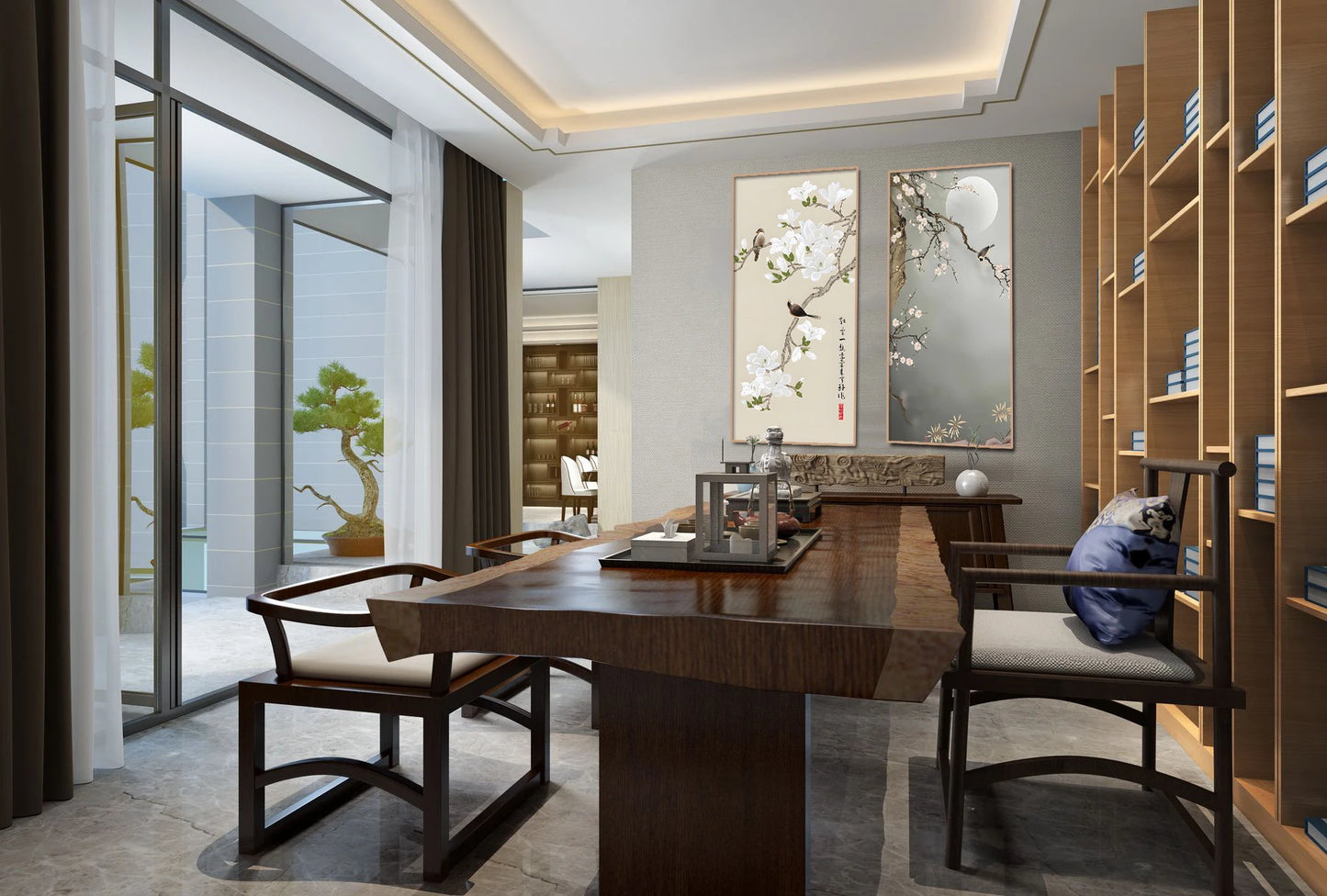 Chinese Simple Ink Art Canvas Poster Flower And Bird Wall Painting Prints Pictures Bedroom Corridor Living Room Decoration Mural.