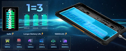 Rugged Tablets HOTWAV R7 12GB(6+6) 256GB 10.1'' 16MP+16MP Android 13.0 15600mAh large battery 20W Dual SIM 4G GPS.