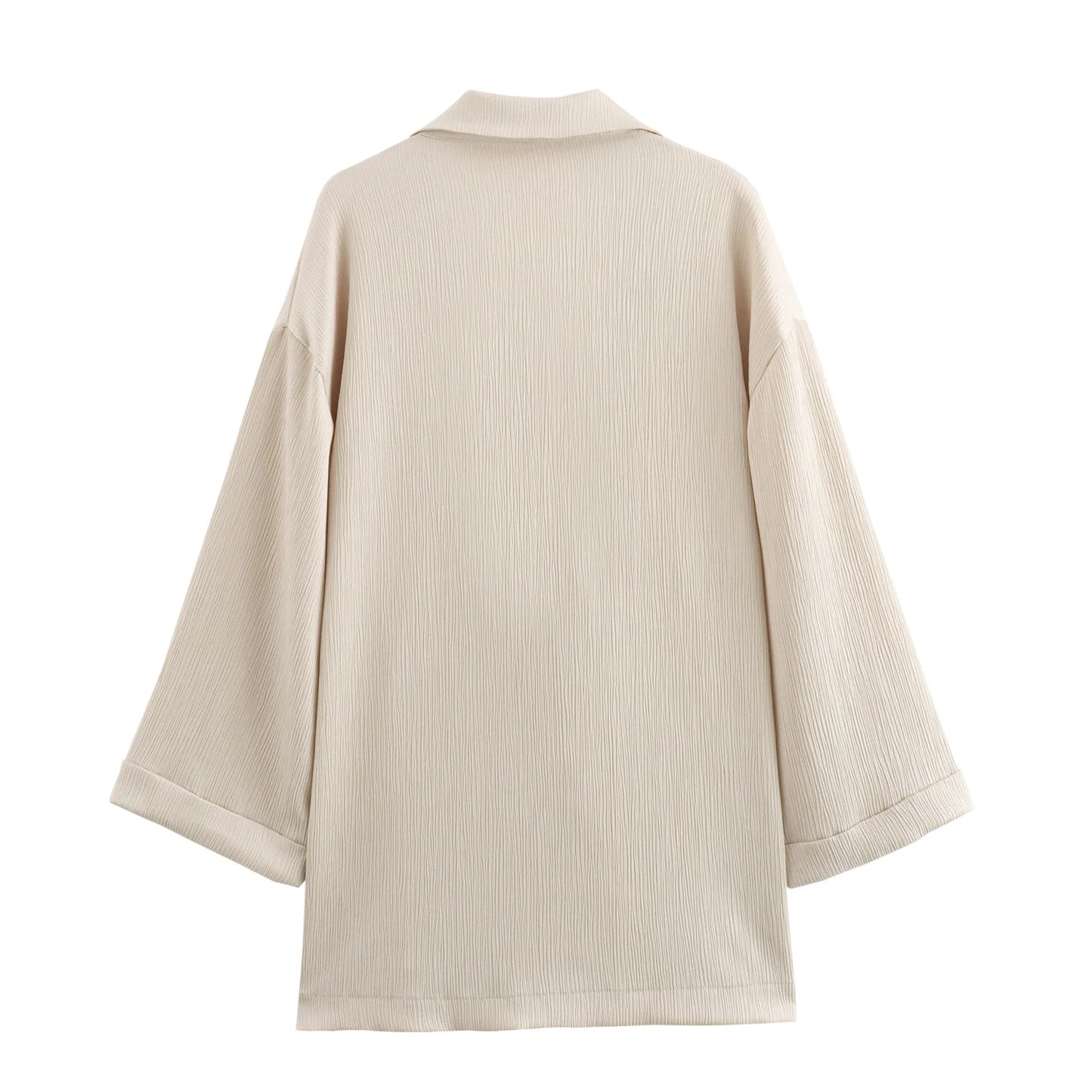 2024 Autumn Women Casual Blazer Coat Pants Set Long Sleeve Double Breasted Blazer + Wide Leg Trousers Lady Office Outfit.