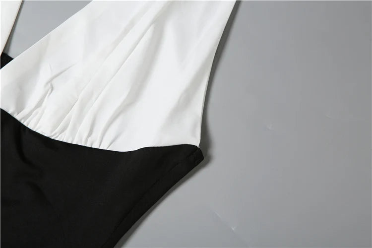 Seltsame Puss Halter-Backless Kleid Frauen Elegante Patchwork Korsett Tiefem v-ausschnitt Ärmellose Sommer Elegan Geburtstag Party Vestidos.