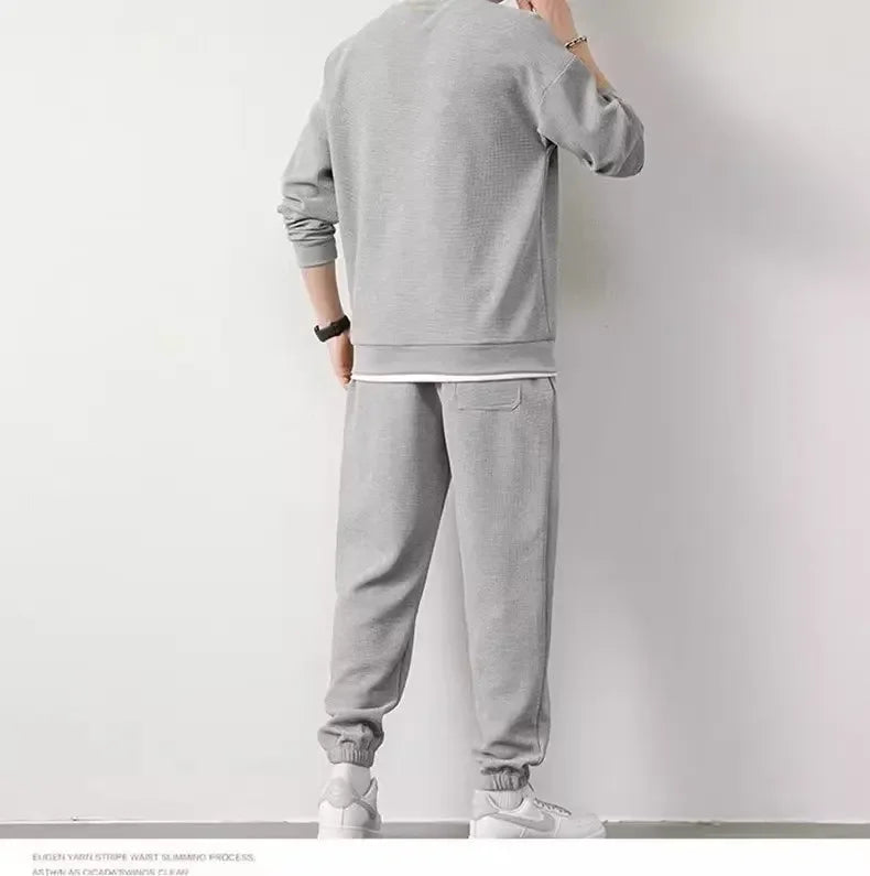 Loose Men's Long Sleeve Hoodie And Pants Set Spring Autumn New Style Casual Sports Youth Loose Fit Male Fashion Outfit