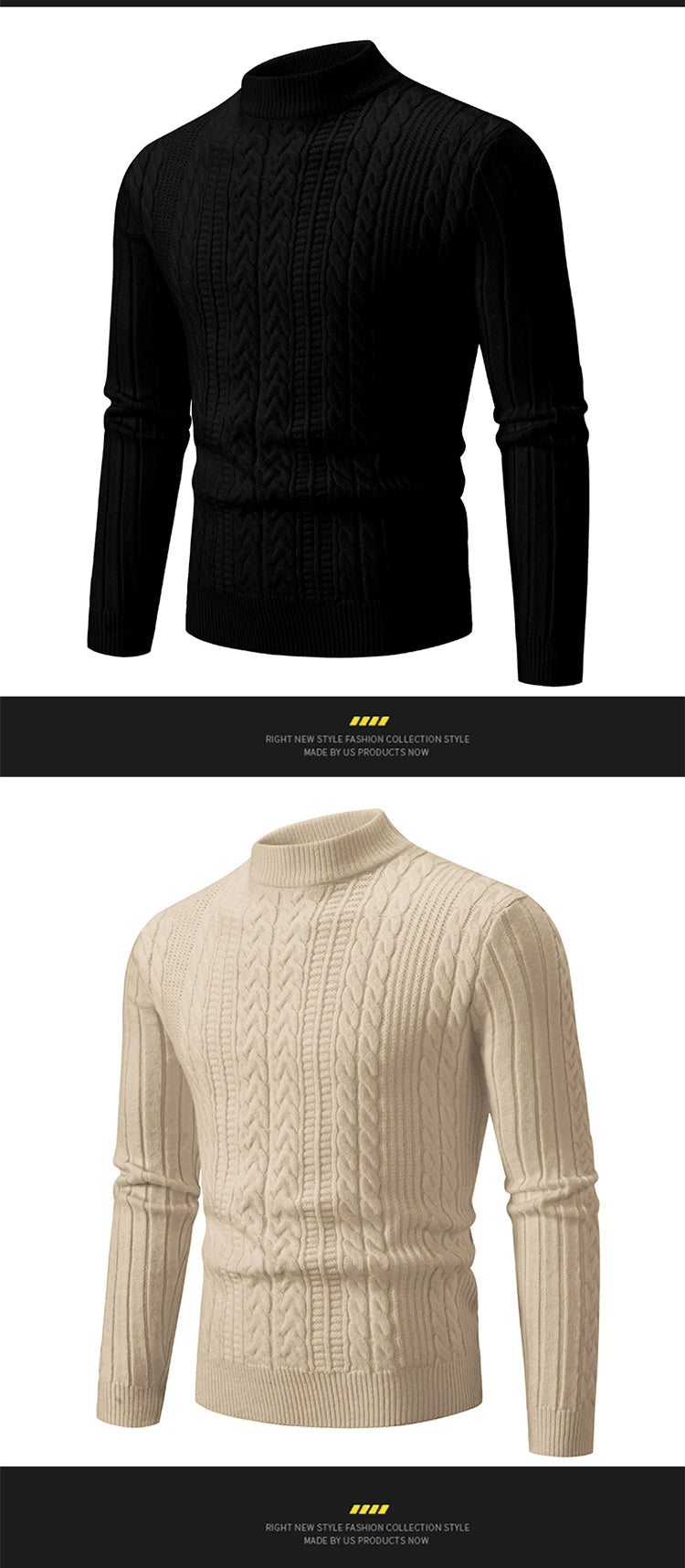 2023 Autumn  and Winter New Sweaters Warm Fit Knitted Sweaters Solid Color Casual Pullover Multiple Styles Sweater Men