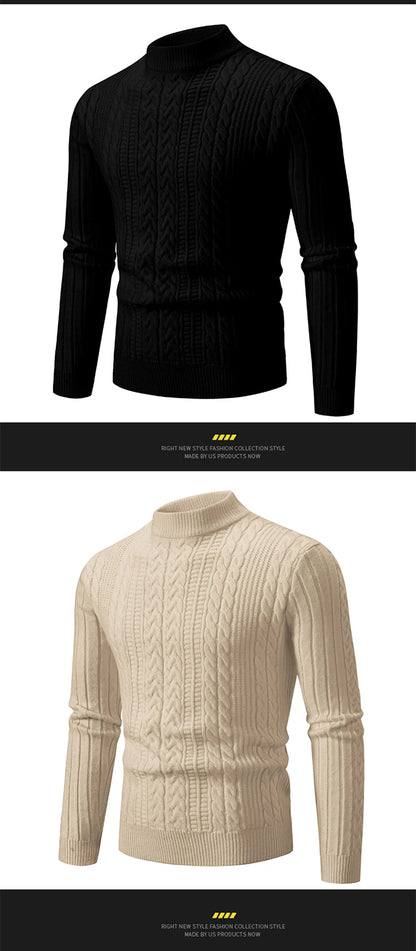 2023 Autumn  and Winter New Sweaters Warm Fit Knitted Sweaters Solid Color Casual Pullover Multiple Styles Sweater Men