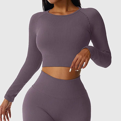 Cloud Hide Fitness Yoga Shirt Sexy Sports Gym Tank Crop Top Running Long Sleeve Blouse Winter T-Shirt Women Workout Sportswear