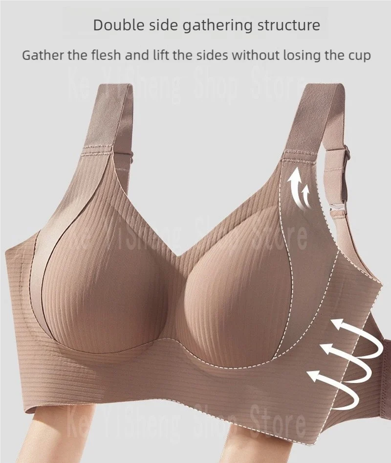 Non-trace body underwear women's bra anti-sag large size adjustment breast women big breasts small.