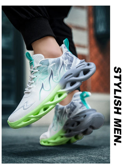Men Running Shoes Mesh Breathable Flat Cushioning Soft Comfortable Sneakers Outdoor Gym Trendy Casual Jogging Shoes for Men.