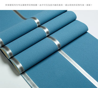 Hirschhaut Samt horizontal gestreifte Tapete Wohnzimmer Schlafzimmer gestreifte Film- und Fernsehwand 3D-Relief verdickte Tapete