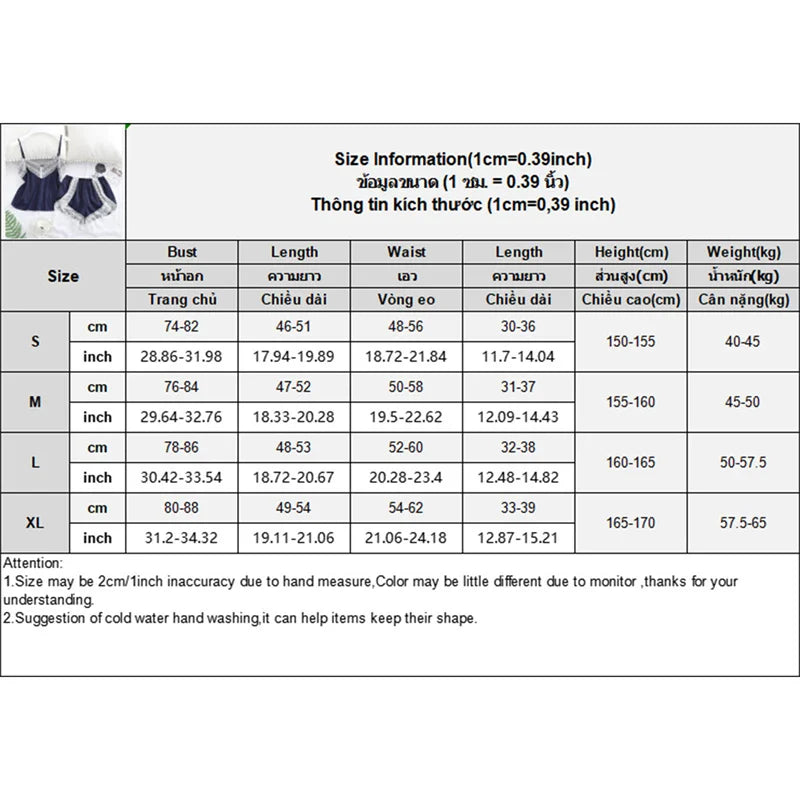 Sexy Spitze Spleißen Hosenträger lose Shorts zweiteiliges Pyjama-Set für Frauen.