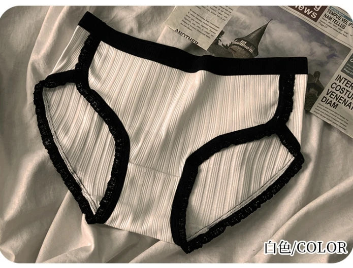 3Pcs/Set Cotton Panties Mid-Waist Women's Underwear Female Breathable Underpants Girls Solid Color Briefs Short Sexy Lingerie.