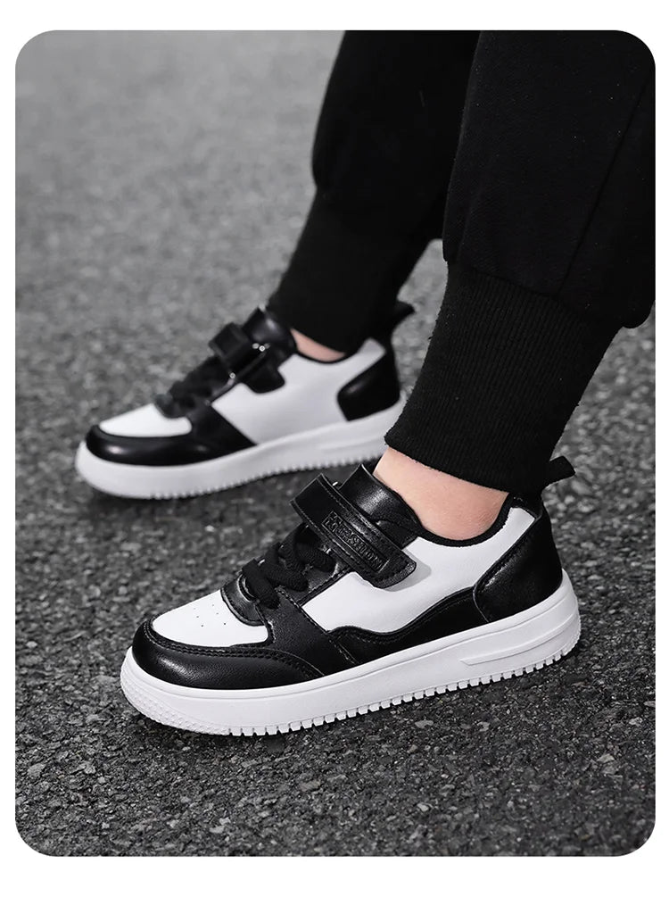 White Kids Sneakers Boys Sports Running Shoes Breathable Mesh Lightweight Comfortable Outdoor Tennis Casual Walking Shoes