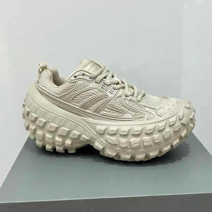 Fashion Brand Men's Or Women's Thick-soled Sports Shoes 2025 Spring New Rivet Design Couple Sports Shoes Breathable Casual Shoes